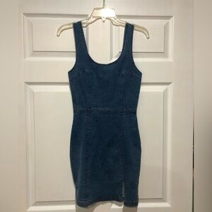 Fitted denim mini dress